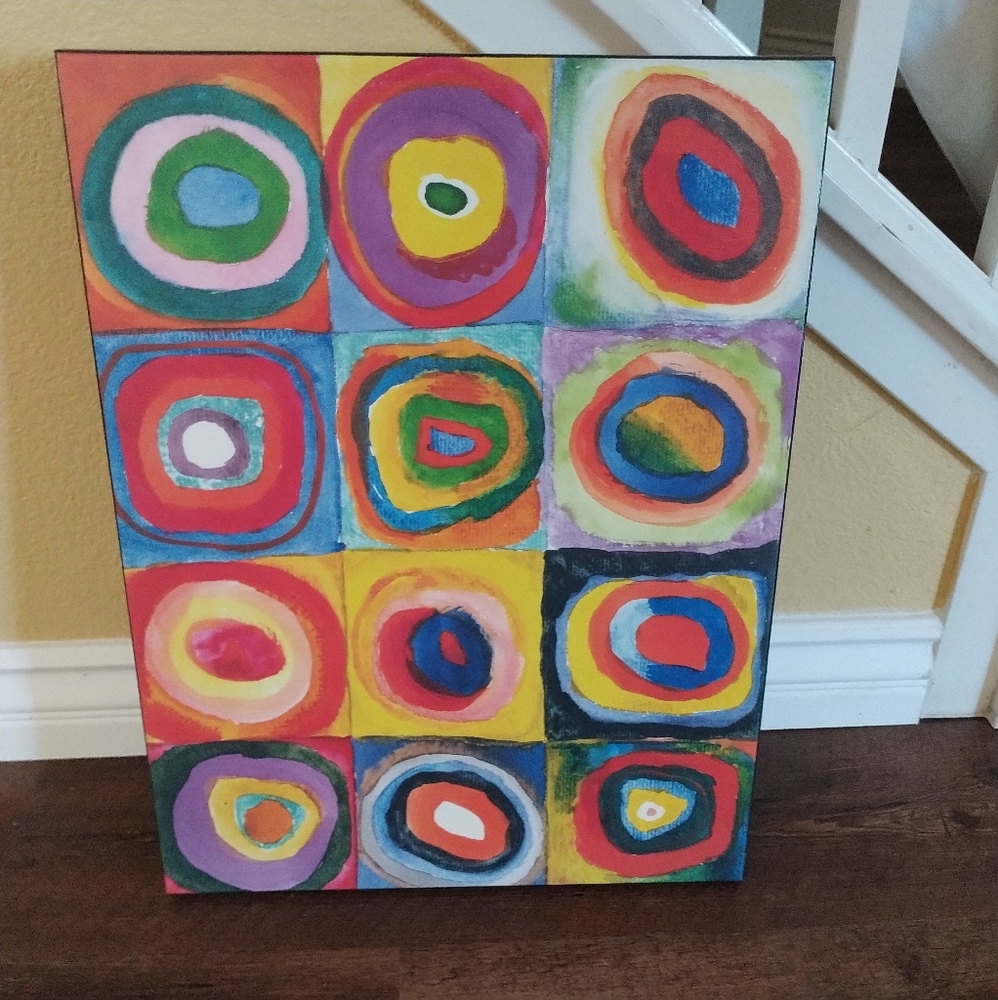 Kandinsky Squares w/ Concentric Circles Painting